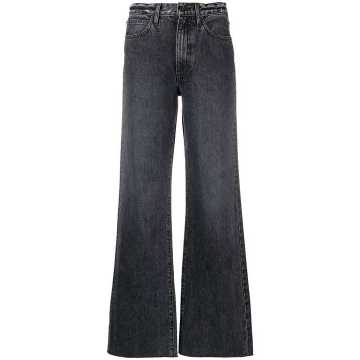 raw-hem wide-leg jeans