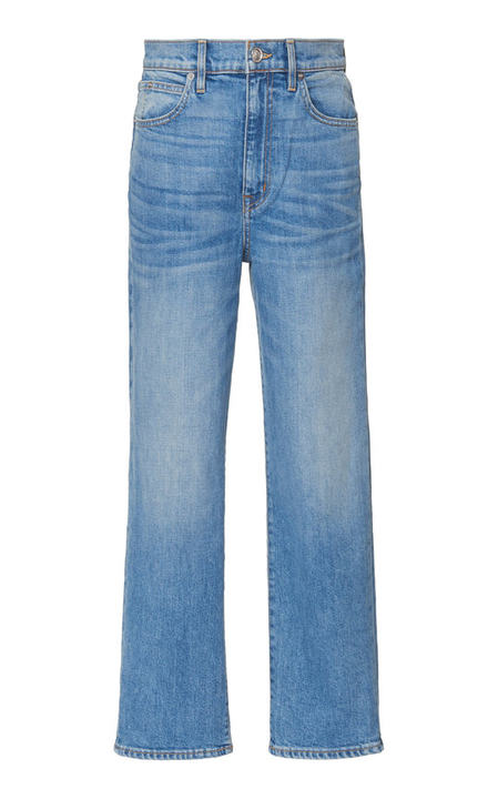 London Cropped High-Rise Straight-Leg Jeans展示图