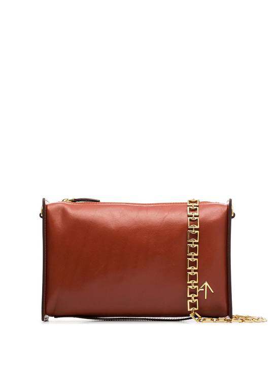 red zipped leather cross body bag展示图