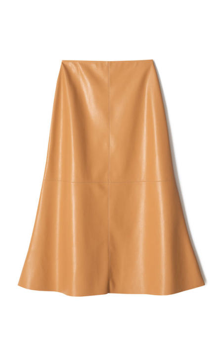 Zayra Vegan Leather Midi Skirt展示图