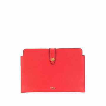 snap-fastening logo clutch bag