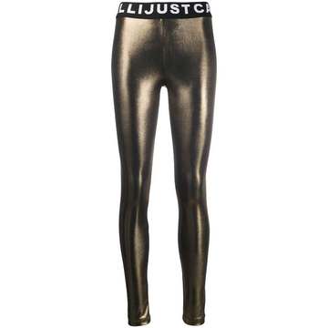 high-waisted metallic leggings