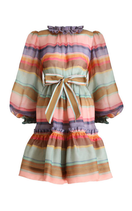 The Lovestruck Rainbow Silk Mini Dress展示图