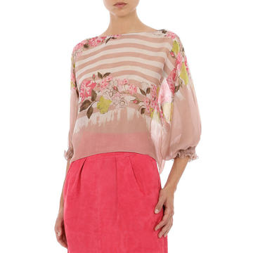 Printed Silk Chiffon Top