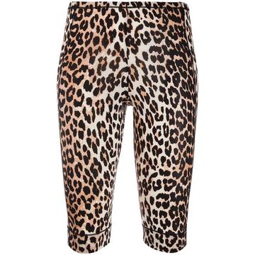 leopard-print cycling shorts