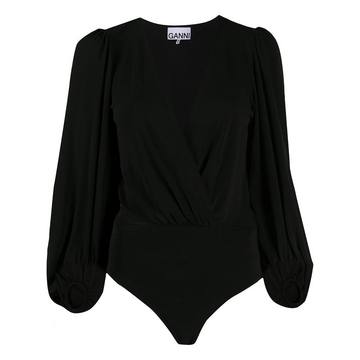 puff sleeves V-neck bodysuit