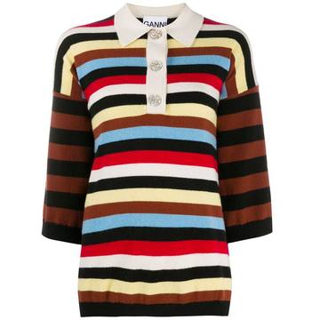 colour-block striped knitted top