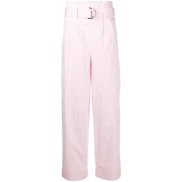 paperbag waist belted trousers