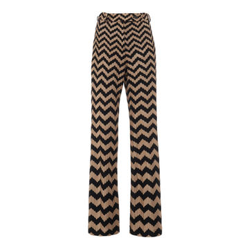 Zig-Zag Stretch-Wool Straight-Leg Pants