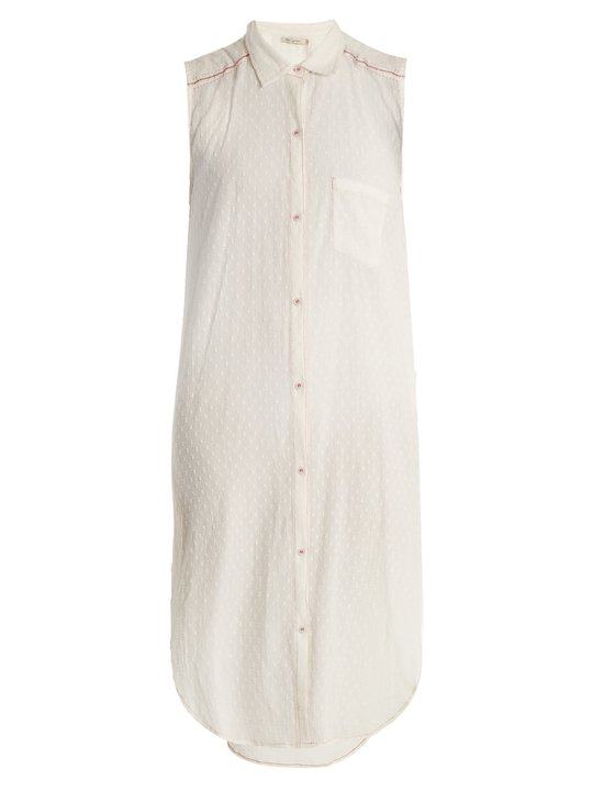 Sleeveless dobby-dot long-line shirt展示图