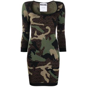 camouflage-pattern knitted dress