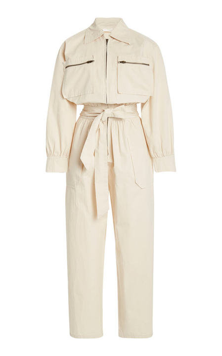 Belted Cropped Cotton-Twill Jumpsuit展示图