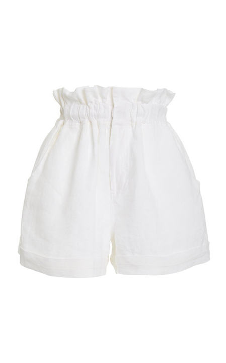 Ducky High-Rise Linen Shorts展示图