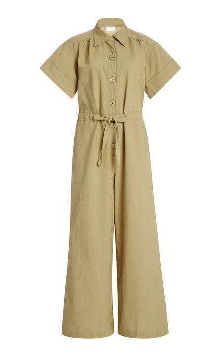 Simone Flared-Leg Cotton Jumpsuit展示图