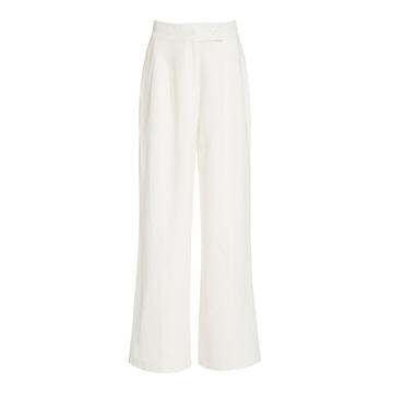 Solace Pleated Cotton-Linen Wide-Leg Pants