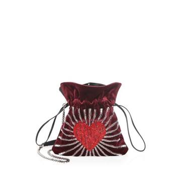 Trilly Heart Velvet Pouch Bag