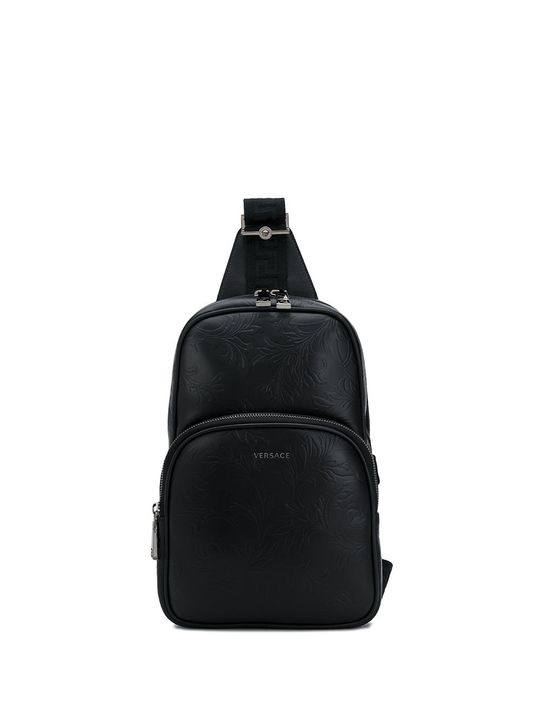 Barocco-embossed single-strap backpack展示图