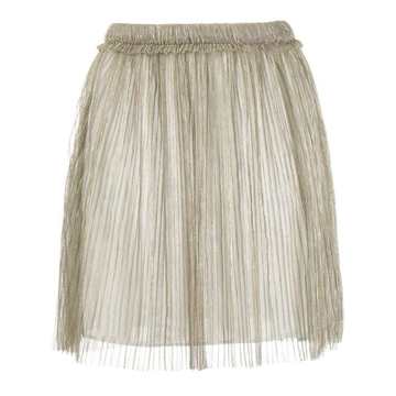 metallic pleated skirt