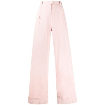 high-waisted wide leg trousers