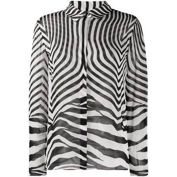 semi-sheer zebra print shirt