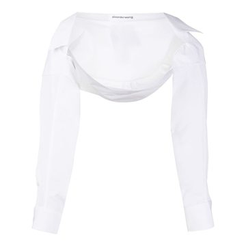 cropped long-sleeve shirt