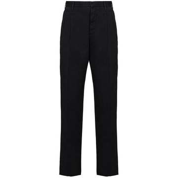 Pleated straight leg trousers