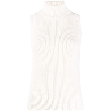 roll-neck sleeveless jumper