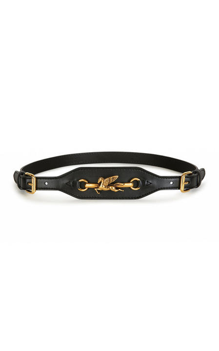 Gold-Tone Pegasus Leather Waist Belt展示图