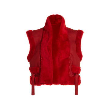 Tassel-Detailed Shearling Vest