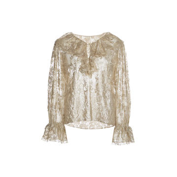 Metallic Cotton-Blend Blouse