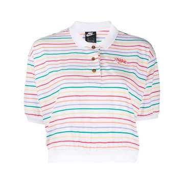 logo striped polo shirt