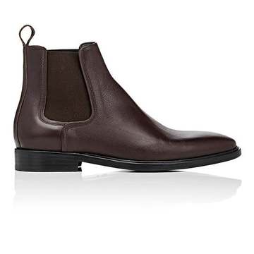 Grained Leather Chelsea Boots