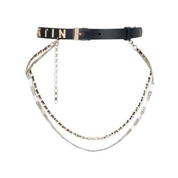 logo lettering skinny belt