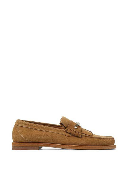 Mocca suede tassel loafers展示图