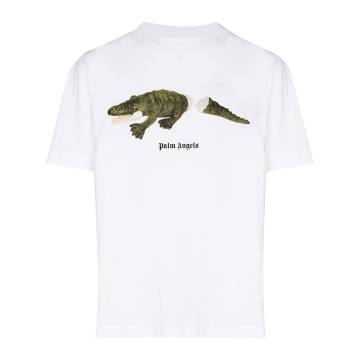 crocodile-print T-shirt