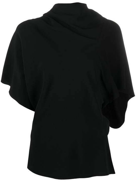 short sleeve draped neck top展示图