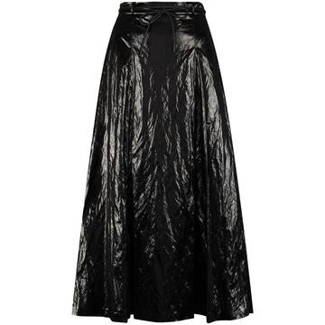 REJINA MALIA HI WAIST PLTD MIDI SKRT BLK