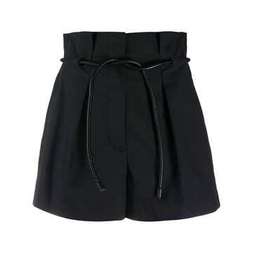 belted high-waisted shorts