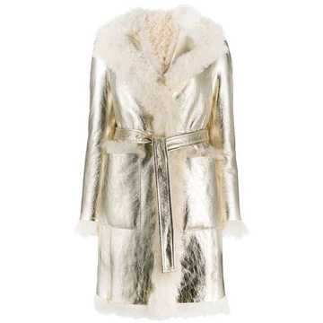 shearling belted coat