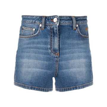 high-waist denim shorts