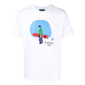 snowboard-print crew-neck T-shirt