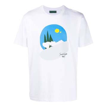 snowboard-print crew-neck T-shirt