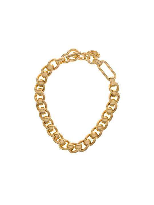 Gold tone chain loop necklace展示图