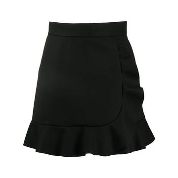 frilled hem high-waisted skirt