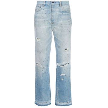 high-rise straight leg jeans