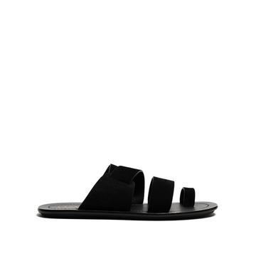 Multi-strap suede sandals