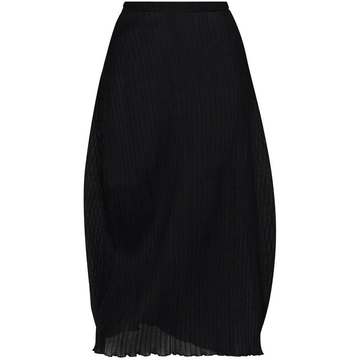 pleated tulip midi skirt