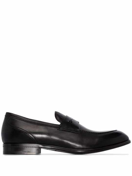 black leather penny loafers展示图