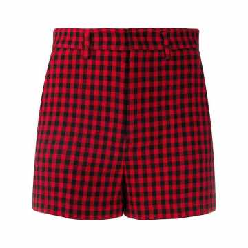 gingham-check shorts