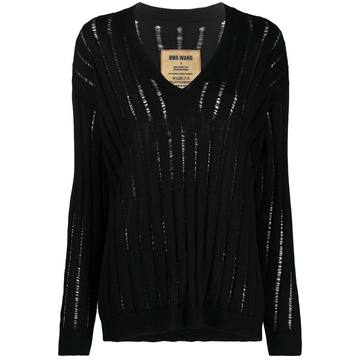 relaxed sheer-knit jumper